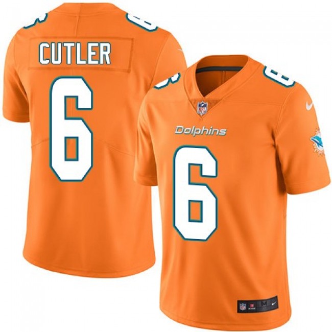 Miami Dolphins #6 Jay Cutler Orange Youth Stitched NFL Limited Rush Jersey