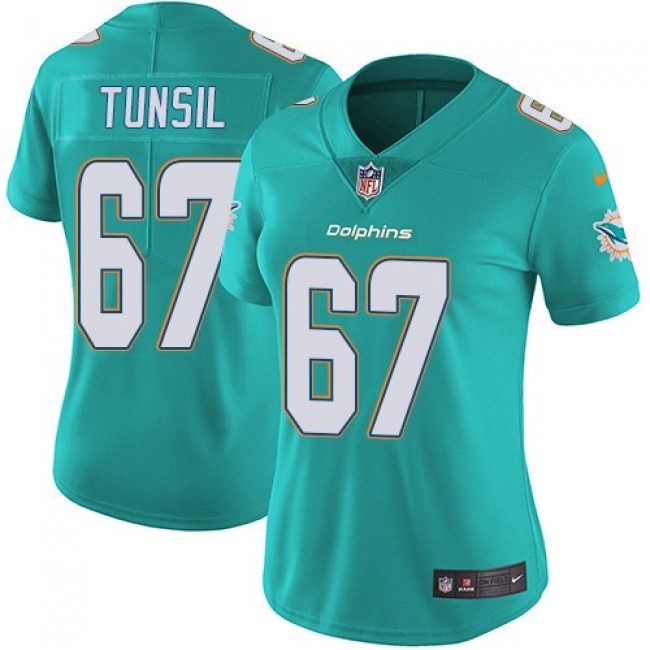 Women's Dolphins #67 Laremy Tunsil Aqua Green Team Color Stitched NFL Vapor Untouchable Limited Jersey