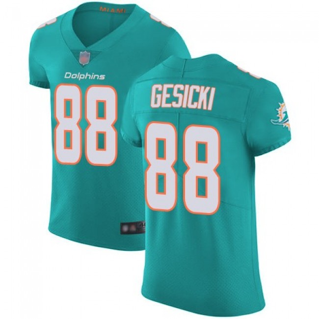 Nike Dolphins #88 Mike Gesicki Aqua Green Team Color Men's Stitched NFL Vapor Untouchable Elite Jersey