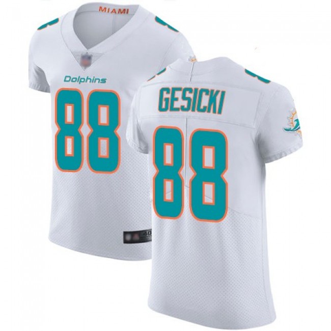 Nike Dolphins #88 Mike Gesicki White Men's Stitched NFL Vapor Untouchable Elite Jersey