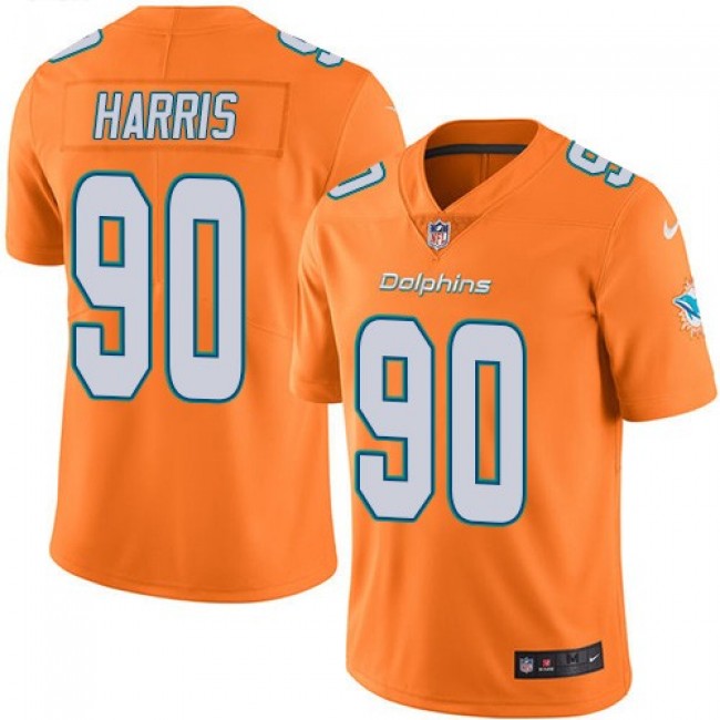 Miami Dolphins #90 Charles Harris Orange Youth Stitched NFL Limited Rush Jersey