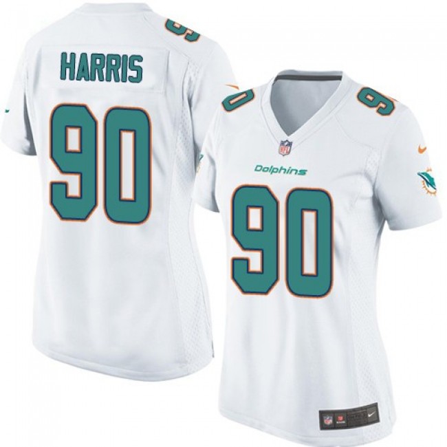 Women's Dolphins #90 Charles Harris White Stitched NFL Elite Jersey