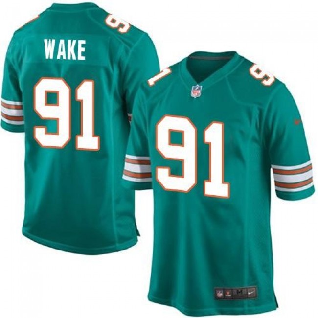 Miami Dolphins #91 Cameron Wake Aqua Green Alternate Youth Stitched NFL Elite Jersey