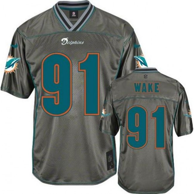Miami Dolphins #91 Cameron Wake Grey Youth Stitched NFL Elite Vapor Jersey