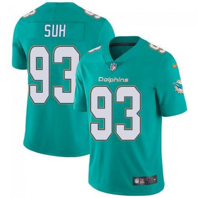 Miami Dolphins #93 Ndamukong Suh Aqua Green Team Color Youth Stitched NFL Vapor Untouchable Limited Jersey