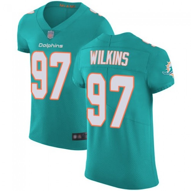 Nike Dolphins #97 Christian Wilkins Aqua Green Team Color Men's Stitched NFL Vapor Untouchable Elite Jersey