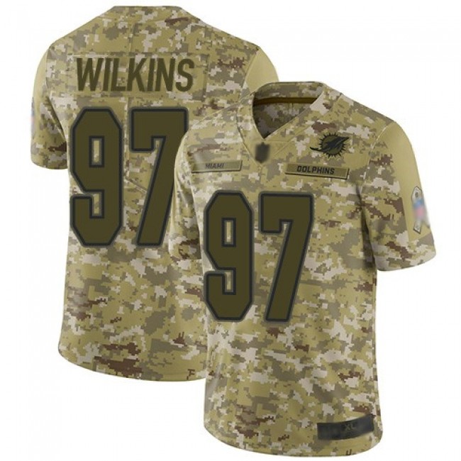 Nike Dolphins #97 Christian Wilkins Camo Men's Stitched NFL Limited 2018 Salute To Service Jersey