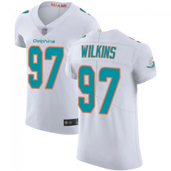 Nike Dolphins #97 Christian Wilkins White Men's Stitched NFL Vapor Untouchable Elite Jersey