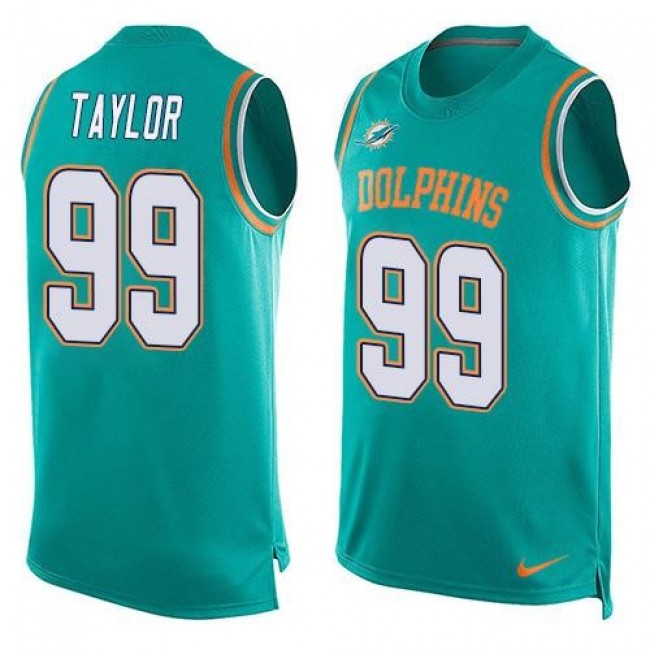 Nike Dolphins #99 Jason Taylor Aqua Green Team Color Men's Stitched NFL Limited Tank Top Jersey