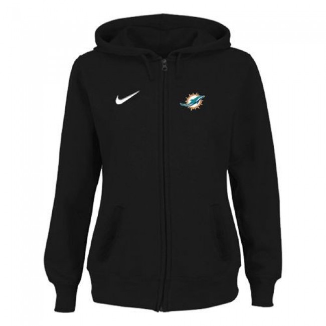 Women's Miami Dolphins Stadium Rally Full Zip Hoodie Black Jersey