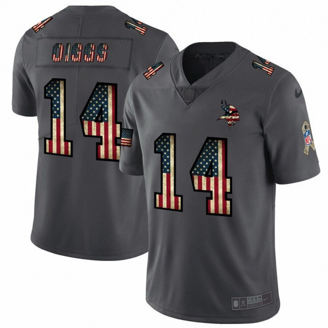 Minnesota Vikings #14 Stefon Diggs Nike 2018 Salute to Service Retro USA Flag Limited NFL Jersey