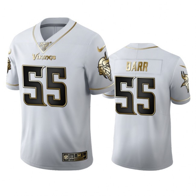 Minnesota Vikings #55 Anthony Barr Men's Nike White Golden Edition Vapor Limited NFL 100 Jersey
