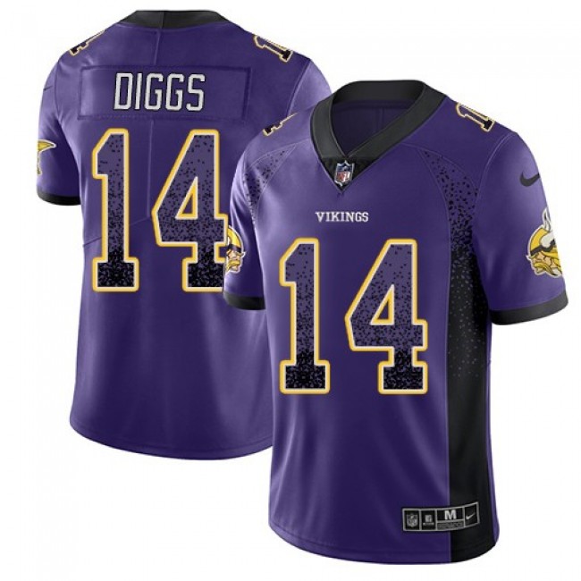 Nike Vikings #14 Stefon Diggs Purple Team Color Men's Stitched NFL Limited Rush Drift Fashion Jersey