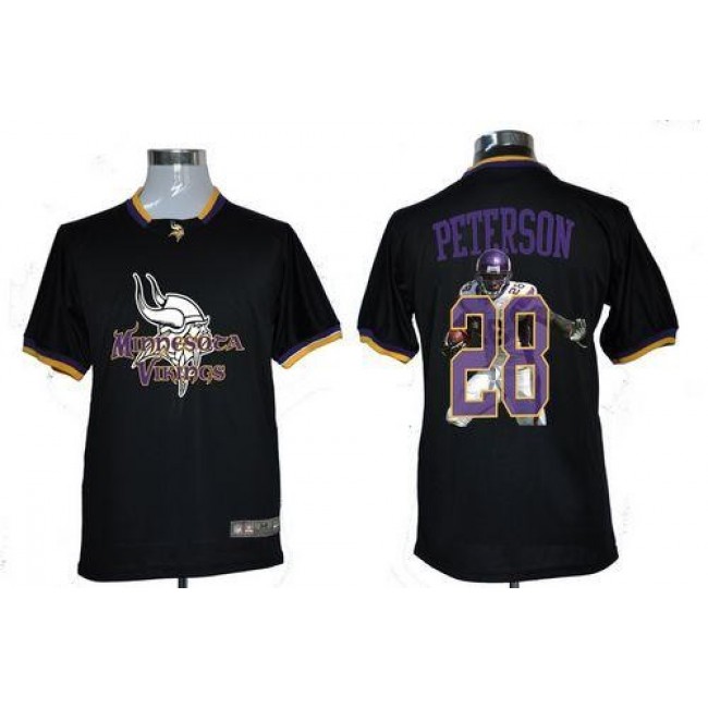 Nike Vikings #28 Adrian Peterson Black Men's NFL Game All Star Fashion Jersey