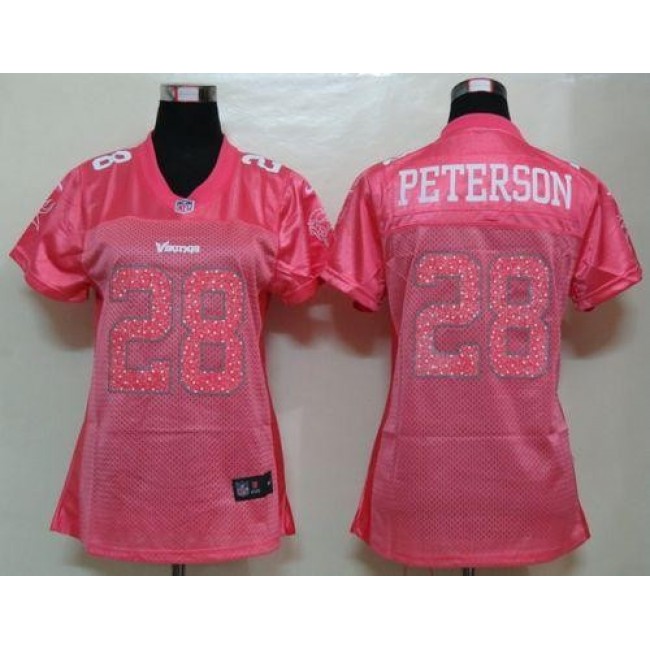 Women's Vikings #28 Adrian Peterson Pink Sweetheart NFL Game Jersey