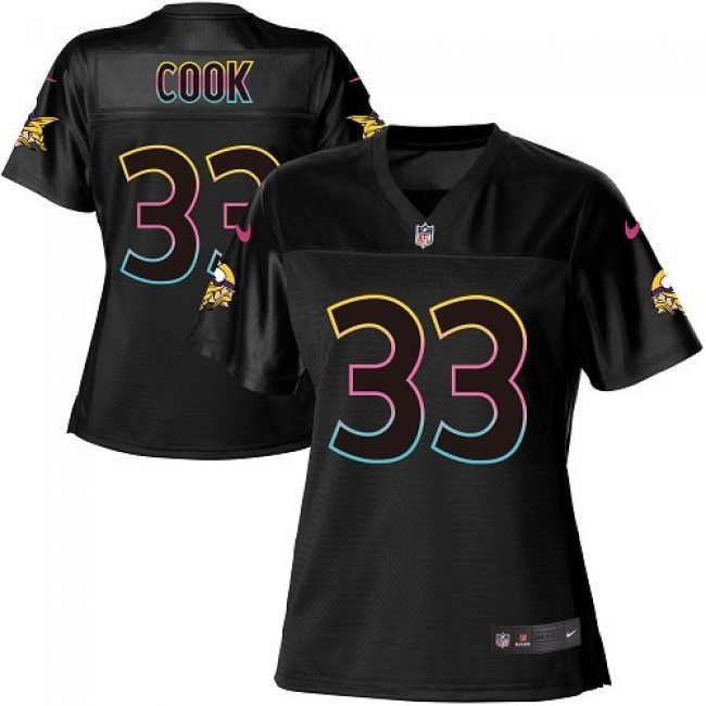 Women's Vikings #33 Dalvin Cook Black NFL Game Jersey