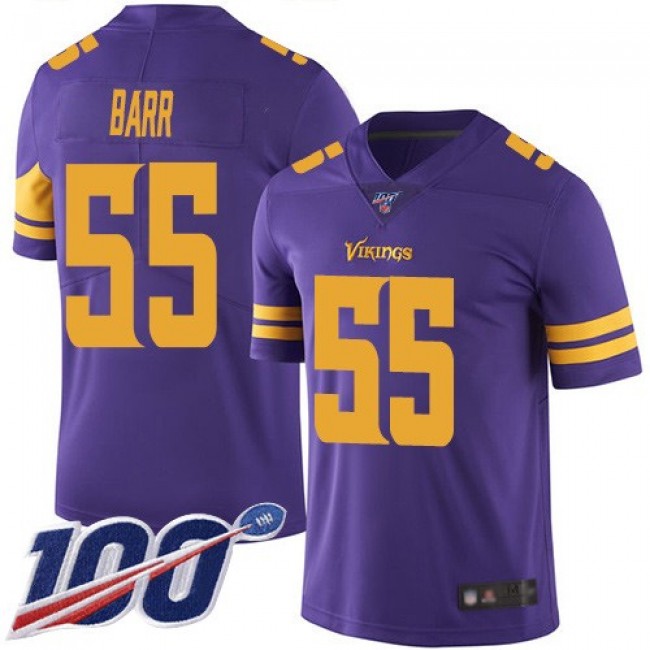 Nike Vikings #55 Anthony Barr Purple Men's Stitched NFL Limited Rush 100th Season Jersey