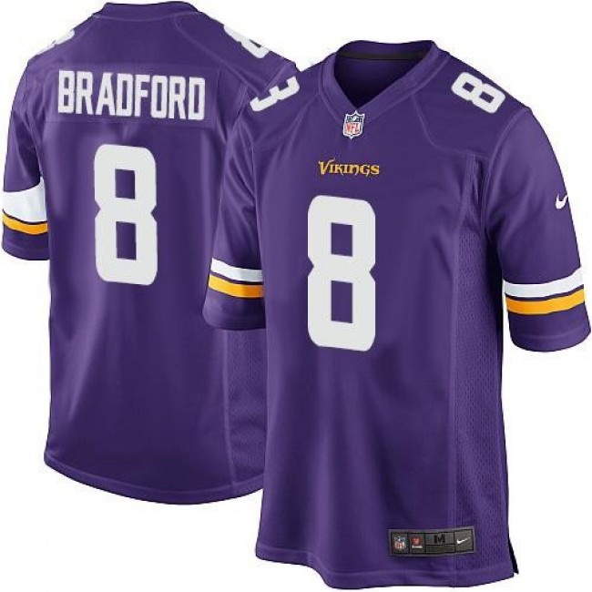 Minnesota Vikings #8 Sam Bradford Purple Team Color Youth Stitched NFL Elite Jersey