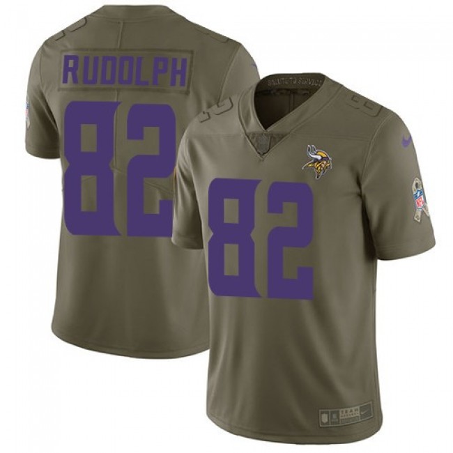 Minnesota Vikings #82 Kyle Rudolph Olive Youth Stitched NFL Limited 2017 Salute to Service Jersey