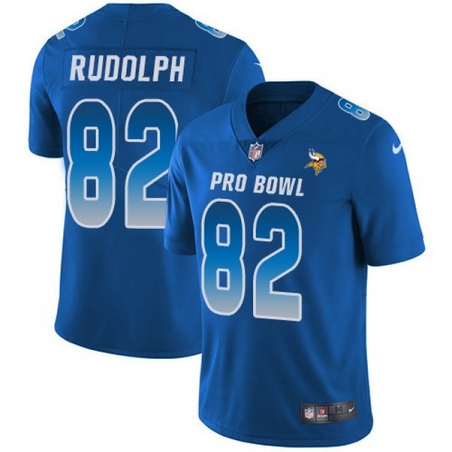 Minnesota Vikings #82 Kyle Rudolph Royal Youth Stitched NFL Limited NFC 2018 Pro Bowl Jersey