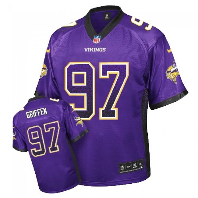 Nike Vikings #97 Everson Griffen Purple Team Color Men's Stitched NFL Elite Drift Fashion Jersey