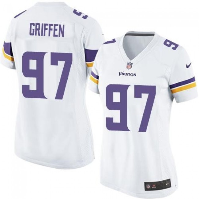 Women's Vikings #97 Everson Griffen White Stitched NFL Elite Jersey