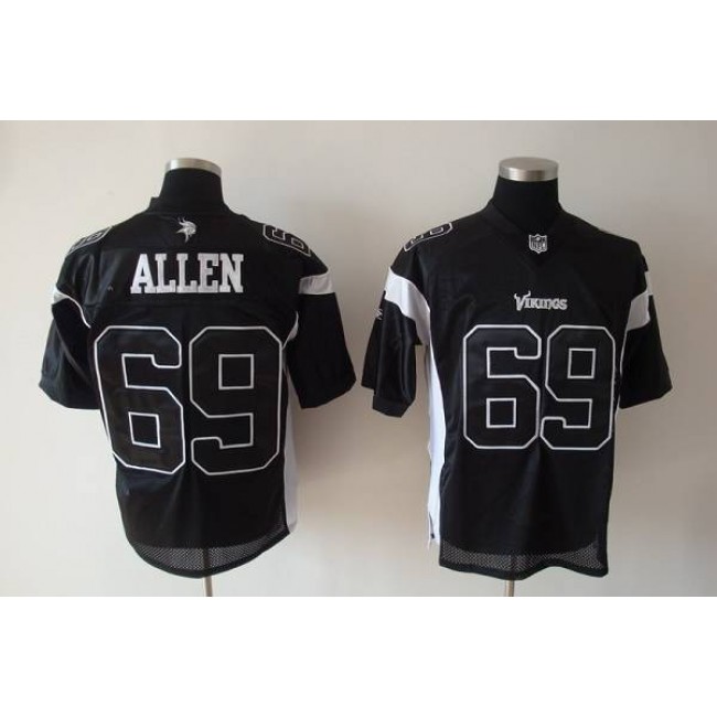 Vikings #69 Jared Allen Black Shadow Stitched NFL Jersey