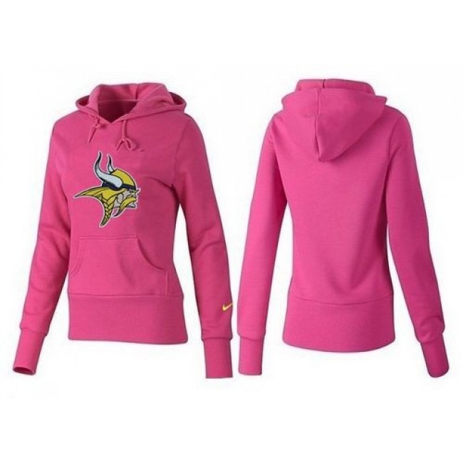 Women's Minnesota Vikings Logo Pullover Hoodie Pink Jersey