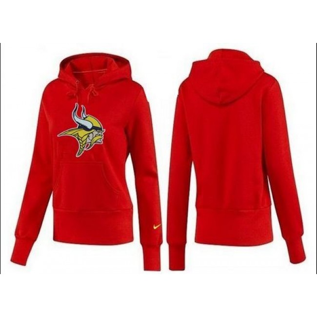 Women's Minnesota Vikings Logo Pullover Hoodie Red Jersey