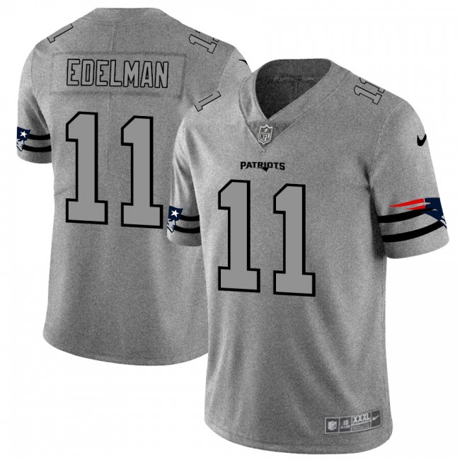New England Patriots #11 Julian Edelman Men's Nike Gray Gridiron II Vapor Untouchable Limited NFL Jersey