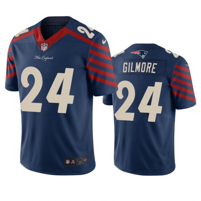 تحليل بيستل Men's New England Patriots #24 Stephon Gilmore Navy Blue Team Color Stitched NFL Nike Elite Jersey كات نيب
