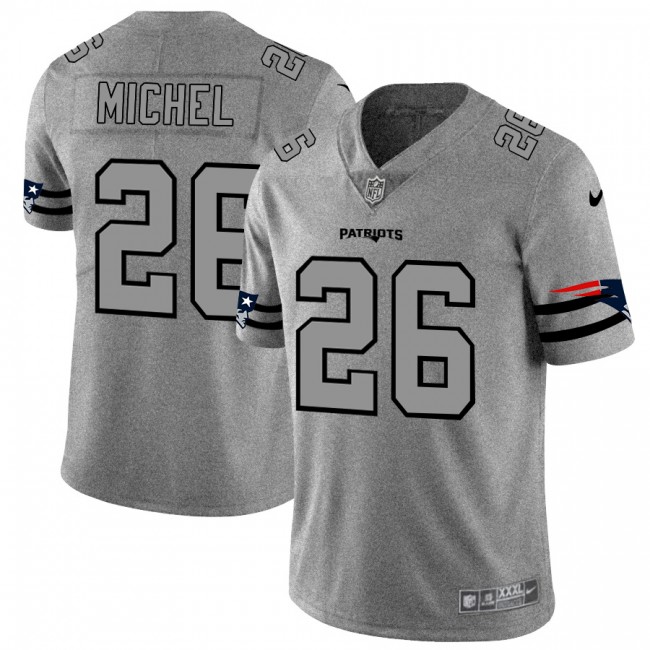 New England Patriots #26 Sony Michel Men's Nike Gray Gridiron II Vapor Untouchable Limited NFL Jersey