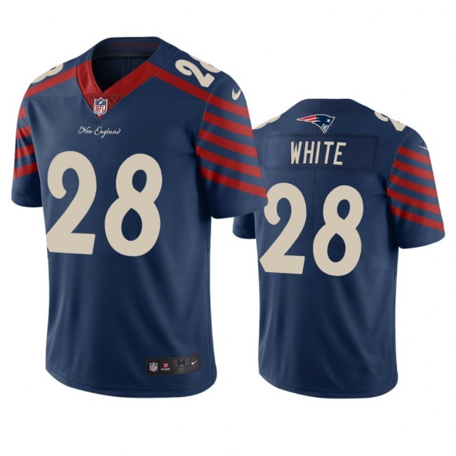 New England Patriots #28 James White Navy Vapor Limited City Edition NFL Jersey