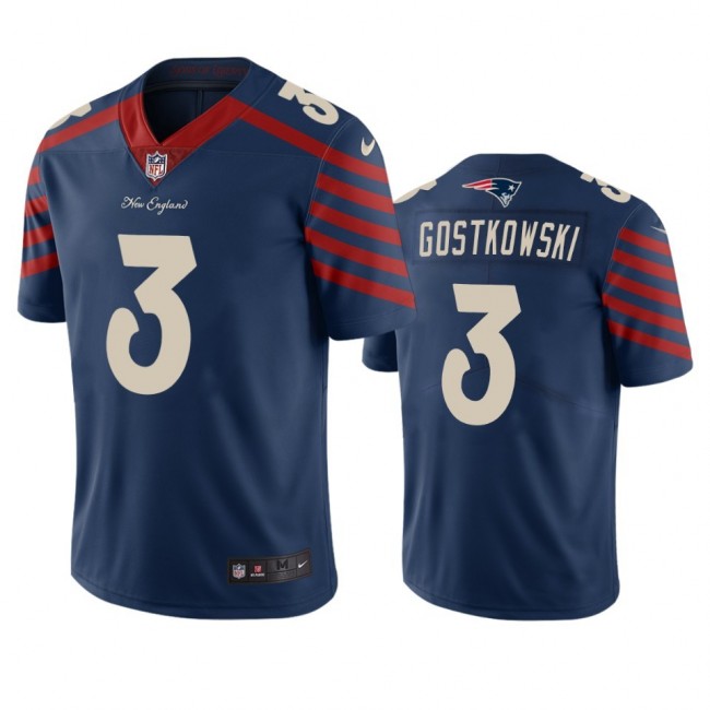 New England Patriots #3 Stephen Gostkowski Navy Vapor Limited City Edition NFL Jersey