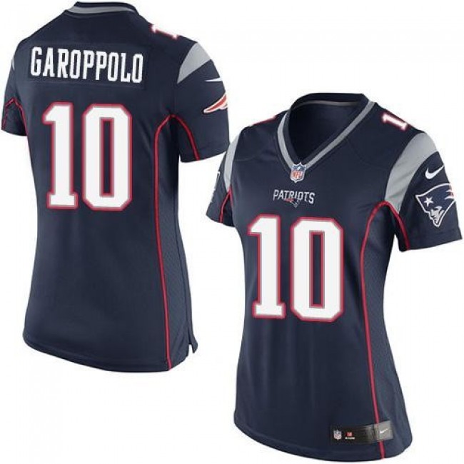 Women's Patriots #10 Jimmy Garoppolo Navy Blue Team Color Stitched NFL New Elite Jersey