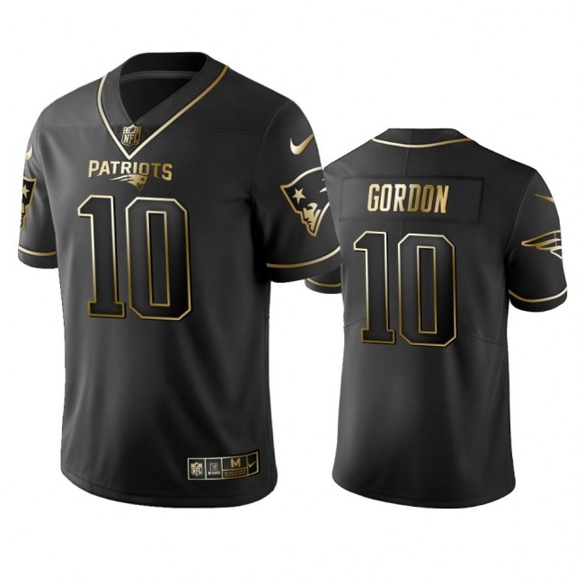 Nike Patriots #10 Josh Gordon Black Golden Limited Edition Stitched NFL Jersey