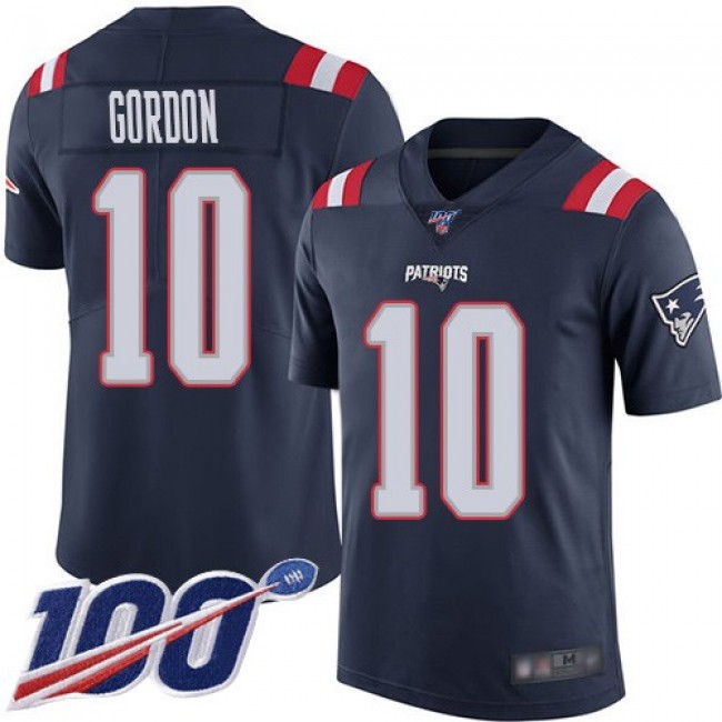Nike Patriots #10 Josh Gordon Navy Blue Men's Stitched NFL Limited Rush 100th Season Jersey