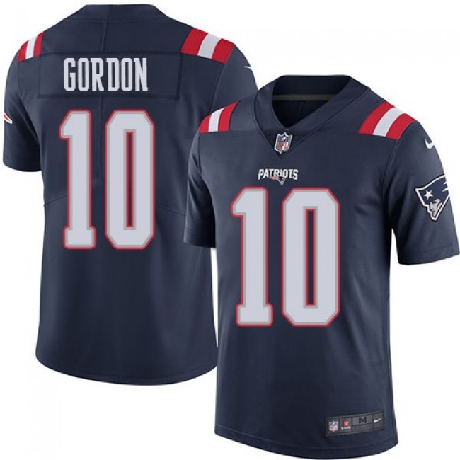 Nike Patriots #10 Josh Gordon Navy Blue Men's Stitched NFL Limited Rush Jersey