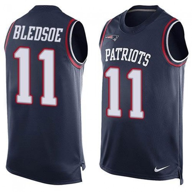 Nike Patriots #11 Drew Bledsoe Navy Blue Team Color Men's Stitched NFL Limited Tank Top Jersey