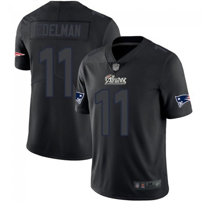 Nike Patriots #11 Julian Edelman Black Men's Stitched NFL Limited Rush Impact Jersey