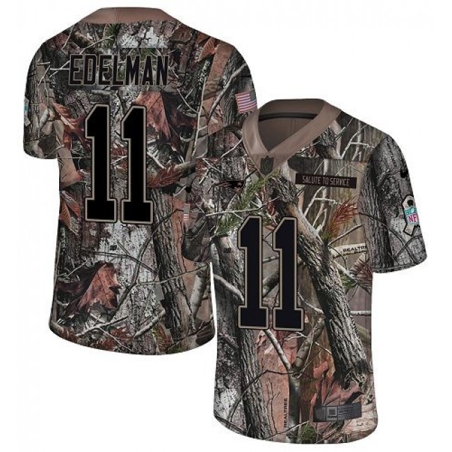 Nike Patriots #11 Julian Edelman Camo Men's Stitched NFL Limited Rush Realtree Jersey