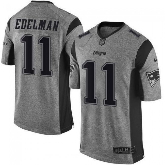 Nike Patriots #11 Julian Edelman Gray Men's Stitched NFL Limited Gridiron Gray Jersey
