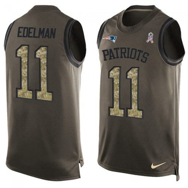 Nike Patriots #11 Julian Edelman Green Men's Stitched NFL Limited Salute To Service Tank Top Jersey