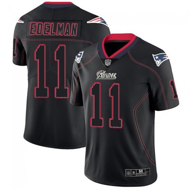 Nike Patriots #11 Julian Edelman Lights Out Black Men's Stitched NFL Limited Rush Jersey