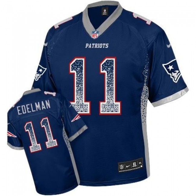 Nike Patriots #11 Julian Edelman Navy Blue Team Color Men's Stitched NFL Elite Drift Fashion Jersey