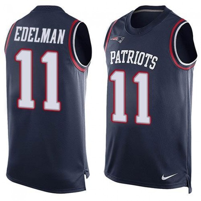 Nike Patriots #11 Julian Edelman Navy Blue Team Color Men's Stitched NFL Limited Tank Top Jersey
