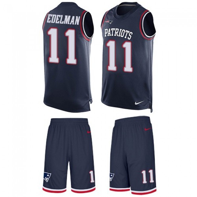 Nike Patriots #11 Julian Edelman Navy Blue Team Color Men's Stitched NFL Limited Tank Top Suit Jersey
