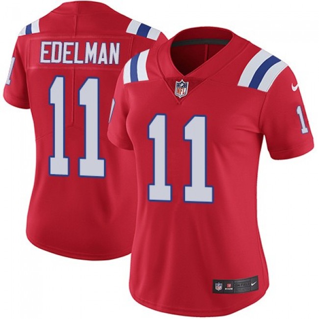 Women's Patriots #11 Julian Edelman Red Alternate Stitched NFL Vapor Untouchable Limited Jersey