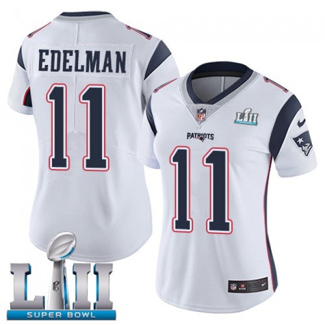 Women's Patriots #11 Julian Edelman White Super Bowl LII Stitched NFL Vapor Untouchable Limited Jersey