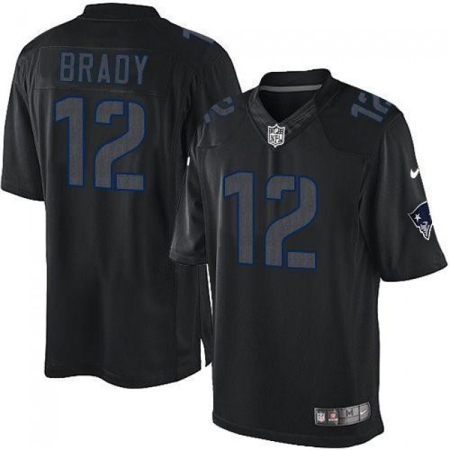 Nike Patriots #12 Tom Brady Black Men's Stitched NFL Impact Limited Jersey